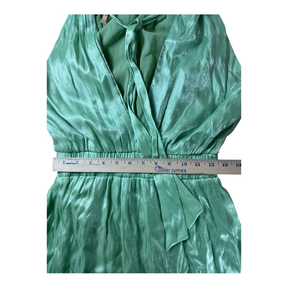 Anthropologie Teagan Maxi Dress Shimmery Light Green Women’s Size Medium - Picture 11 of 11